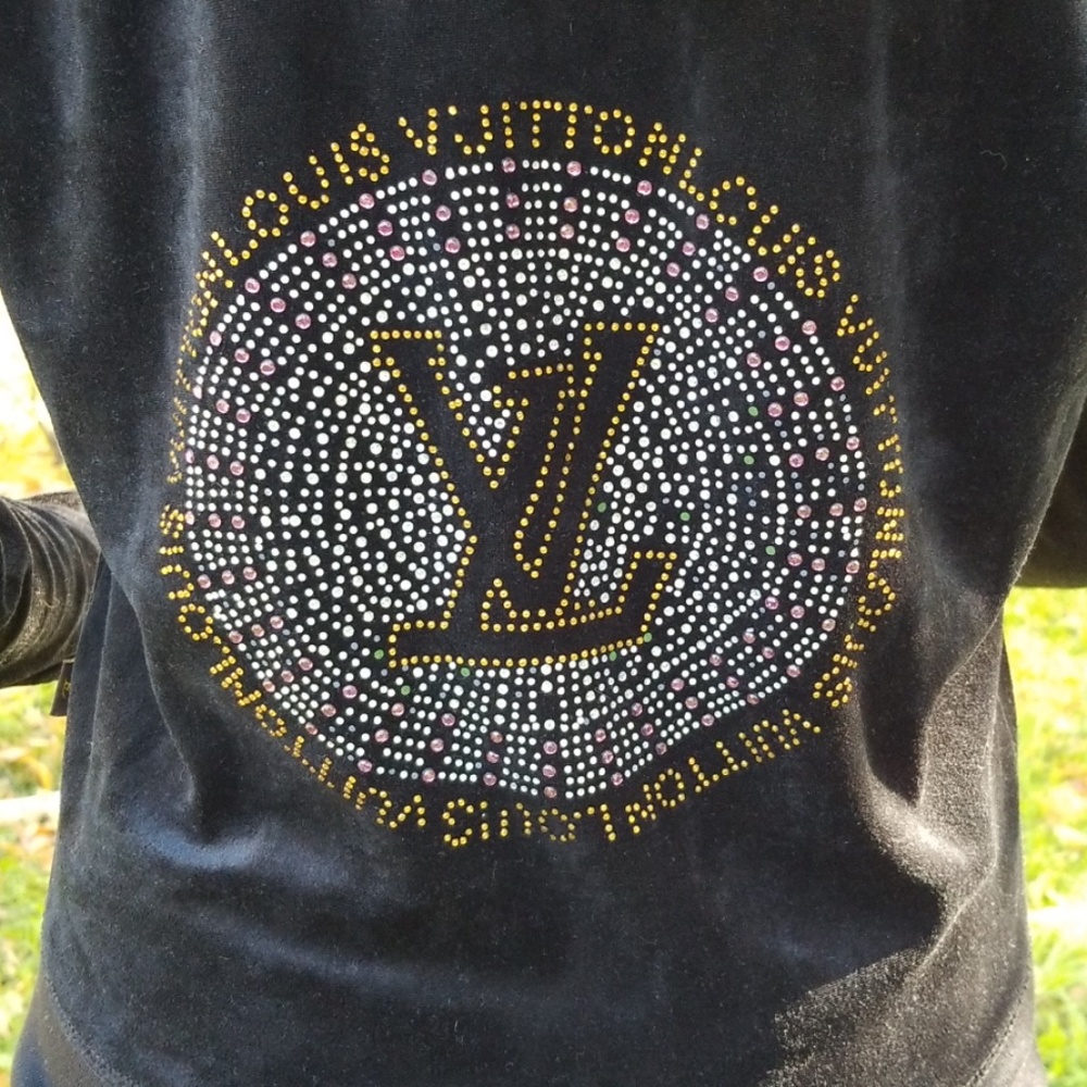 SOLD!Louis Vuitton vintage black velvet track suit - Picture 5 of 8